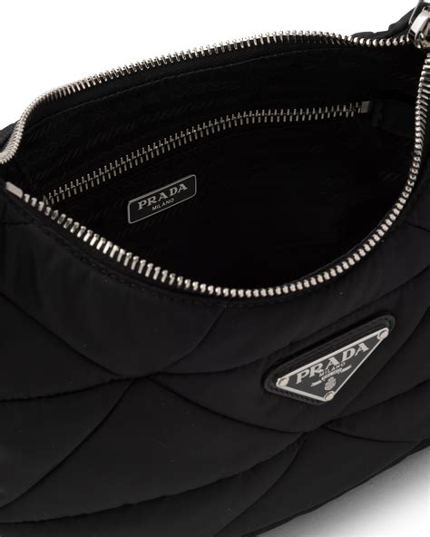 leather handbag prada|Prada padded nylon shoulder bag.